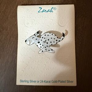 Zarah Dalmatian Dog Pin Sterling Silver Enamel Design by Julie mammano READ